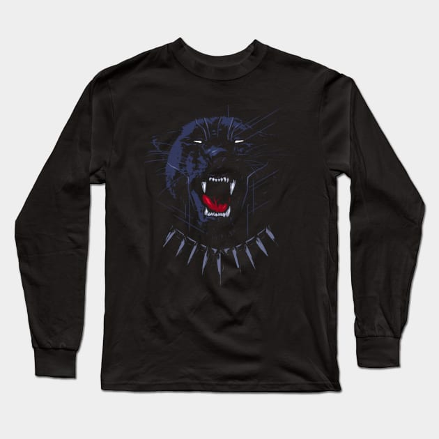 Wakanda Panther Long Sleeve T-Shirt by StevenToang